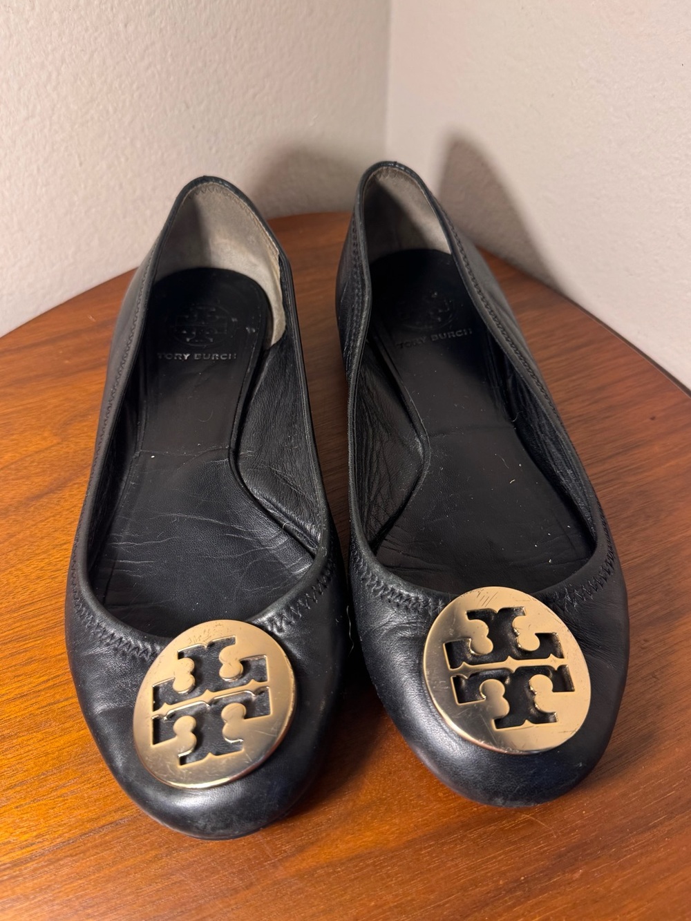 Tory Burch Black Leather Ballet Flats Size 7